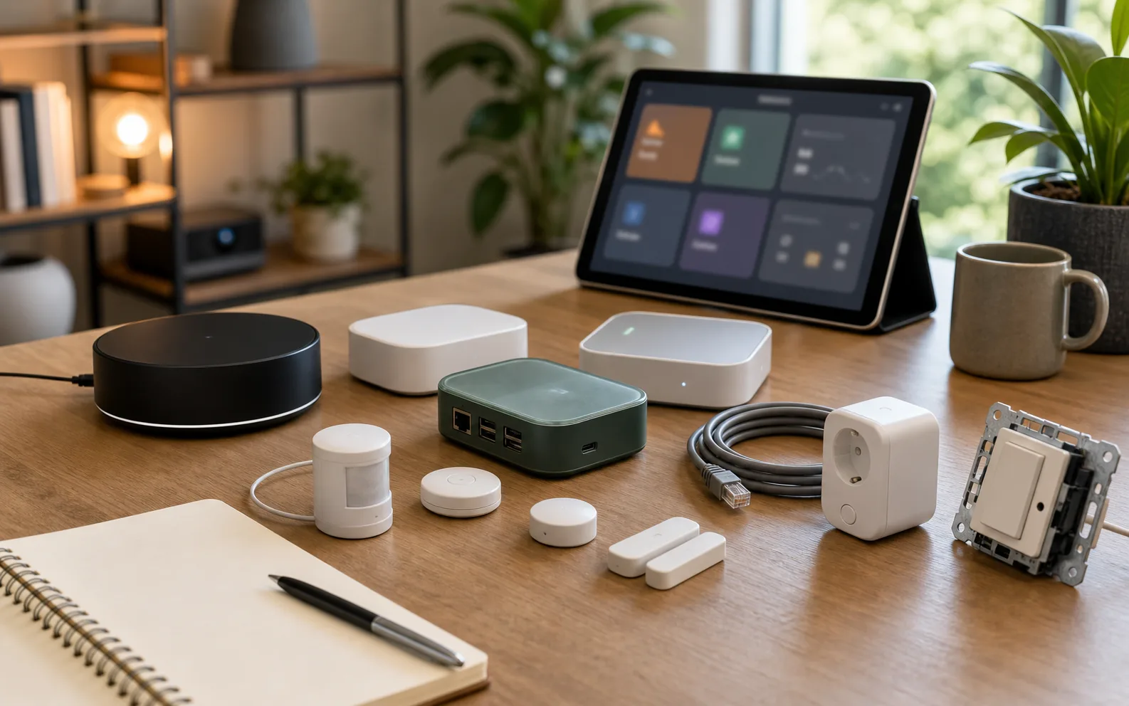 Banc de test domotique avec box, capteurs et accessoires connectés