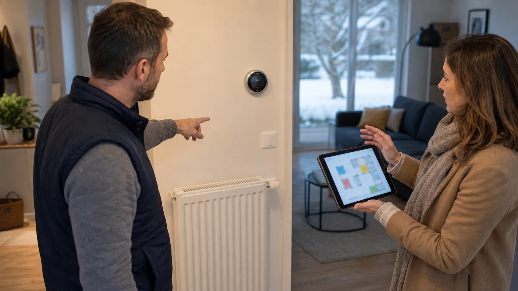 Choix entre chauffage central et régulation pièce par pièce dans une maison