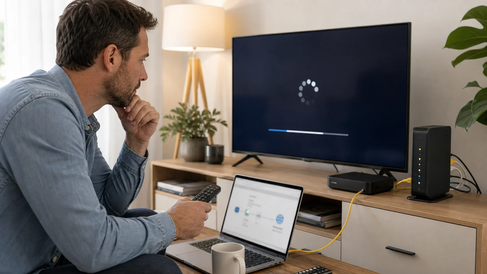 Diagnostic d'une box internet et d'un téléviseur pendant un problème de streaming