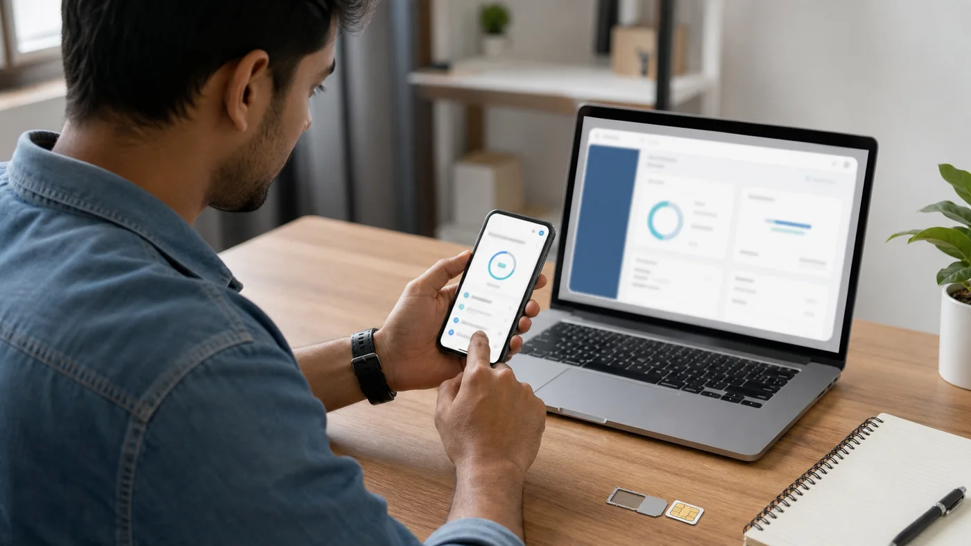 Vérification du solde mobile et de la consommation data sur smartphone