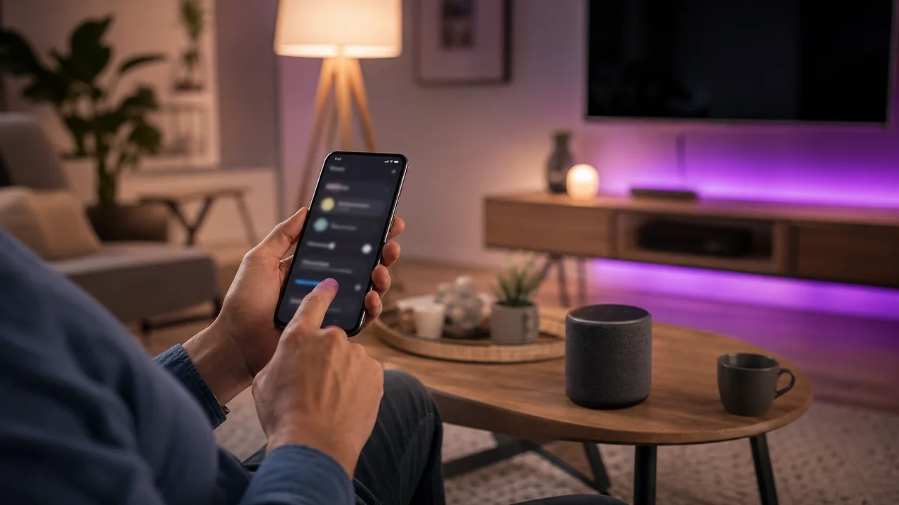 Smartphone Android utilise pour piloter des objets de maison connectee