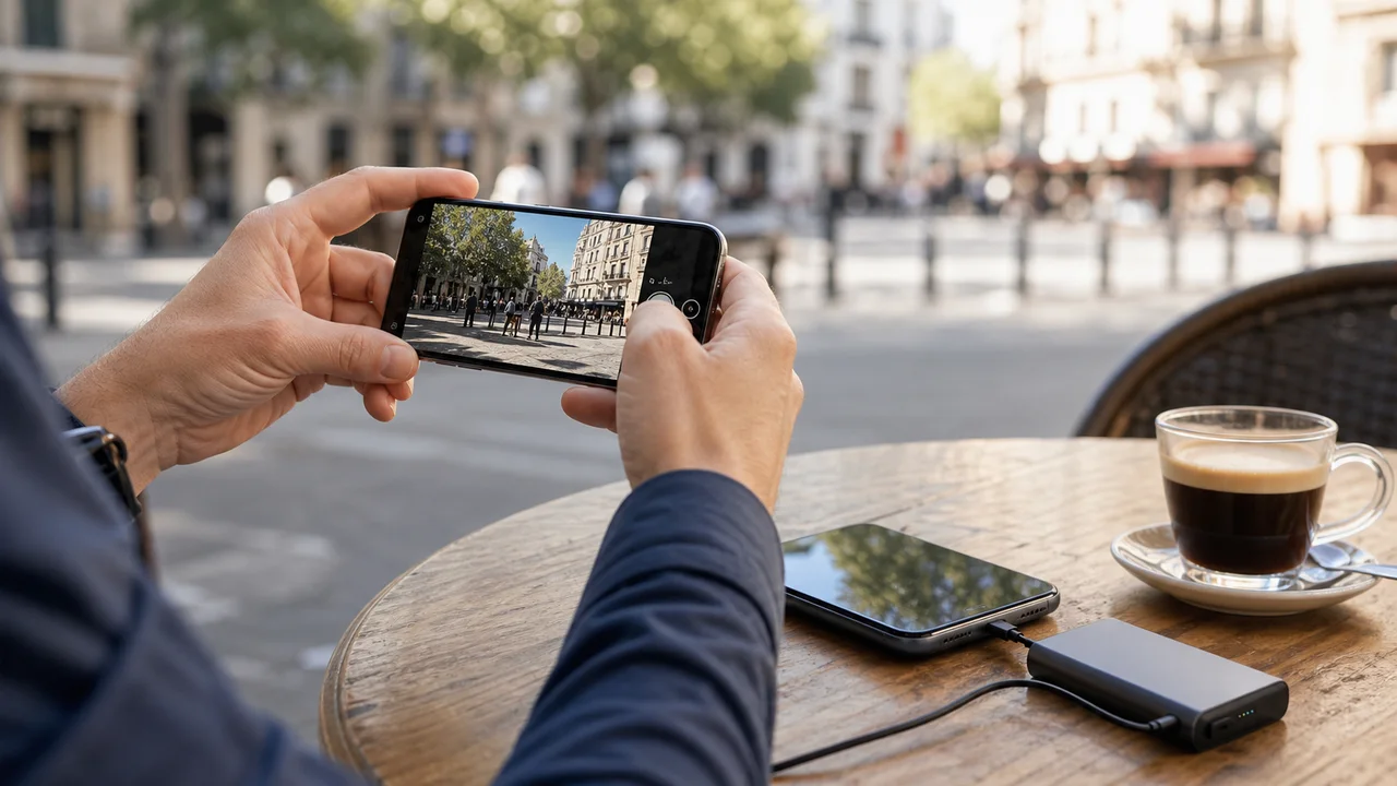 Deux smartphones testes en exterieur pour photo batterie et usage quotidien