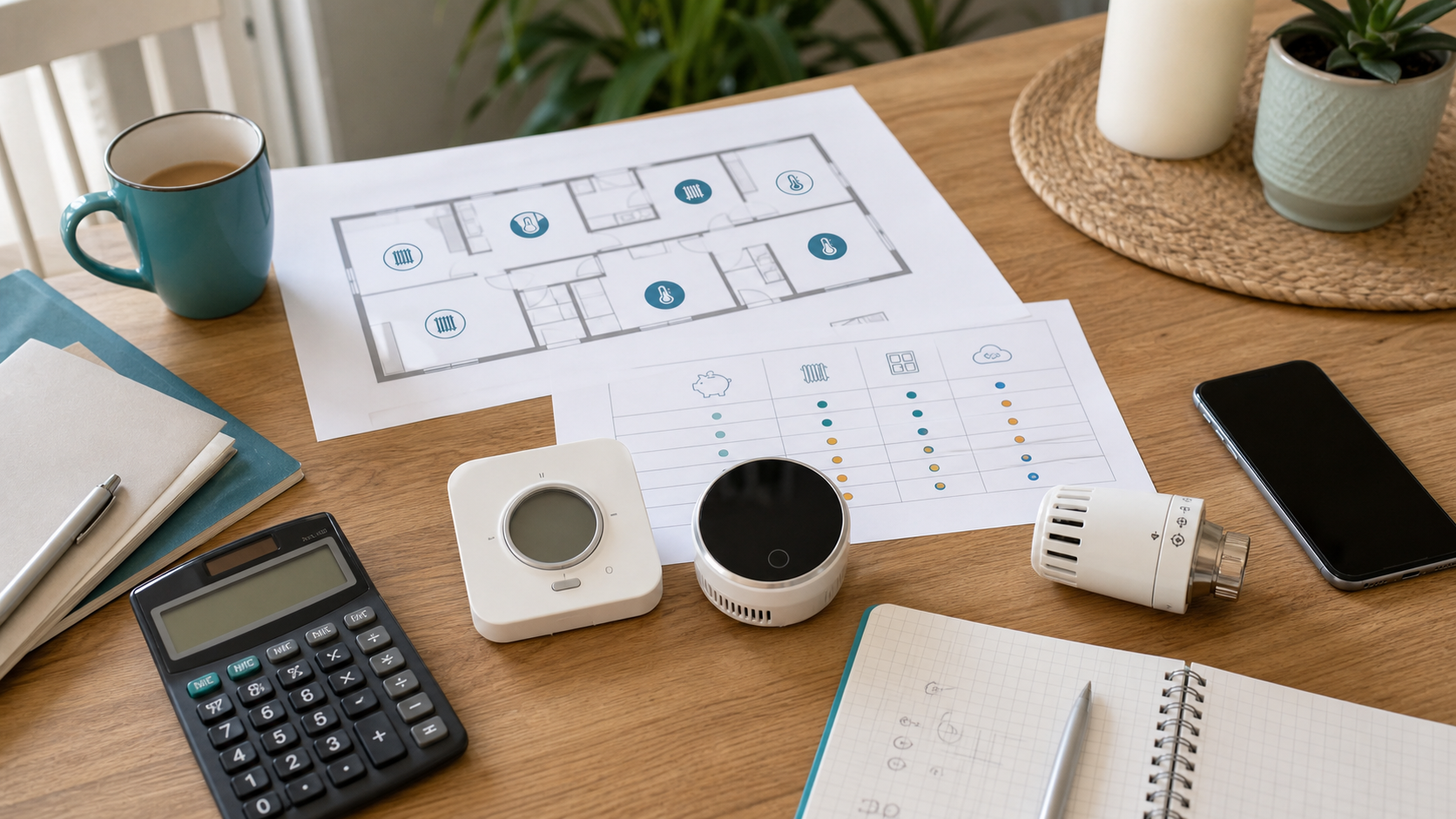 Plan de logement et budget pour choisir un thermostat connecté par profil