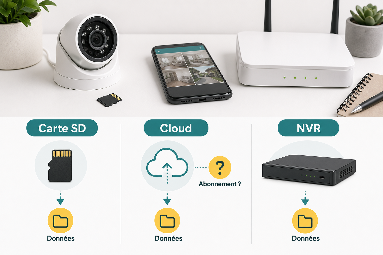 Comparaison carte SD cloud et NVR pour le stockage des images de caméra connectée