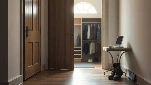 Porte d'entrée avec cylindre existant et sur-serrure posée à côté