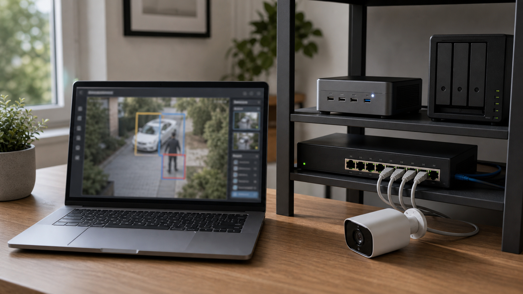 Mini PC local switch réseau et écran de détection vidéo pour Frigate avec caméras IP