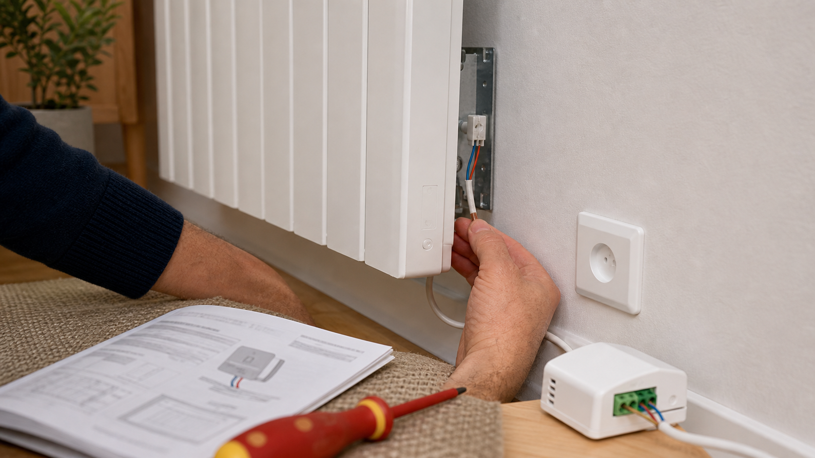 Diagnostic du fil pilote derrière un radiateur électrique