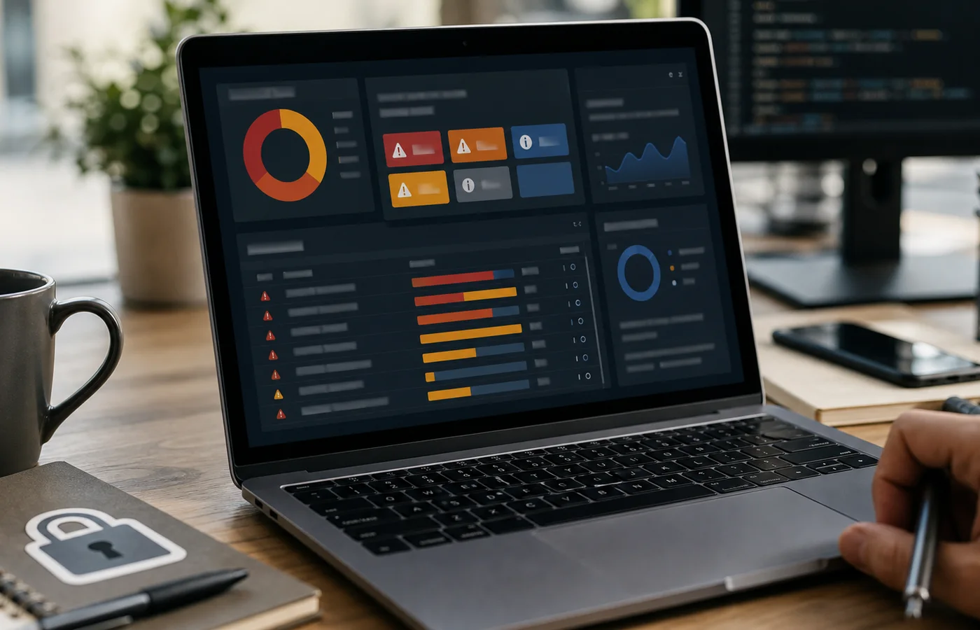 audit de securite web avec resultats abstraits sur ordinateur