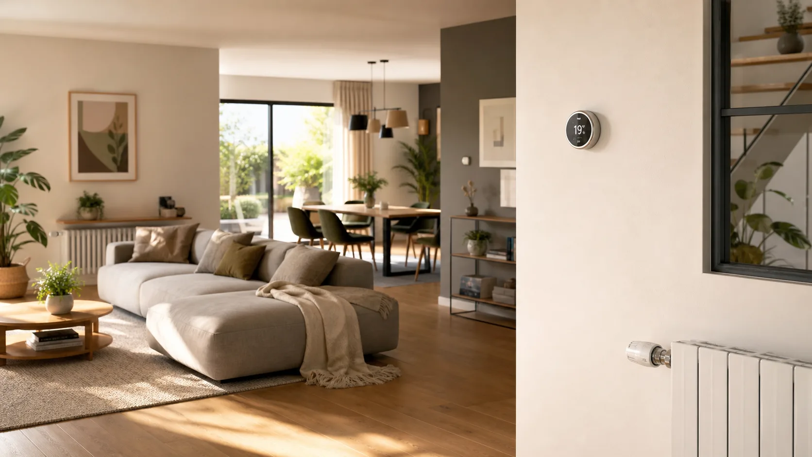 Maison évolutive avec thermostat connecté et chauffage par zones