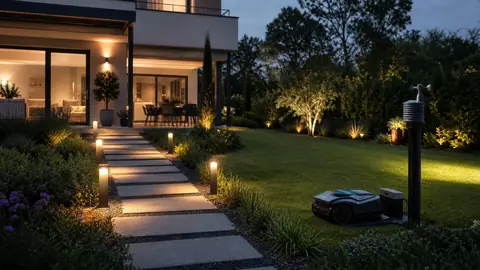 Domotique extérieure au jardin, éclairage, tondeuse robot et automatisations utiles