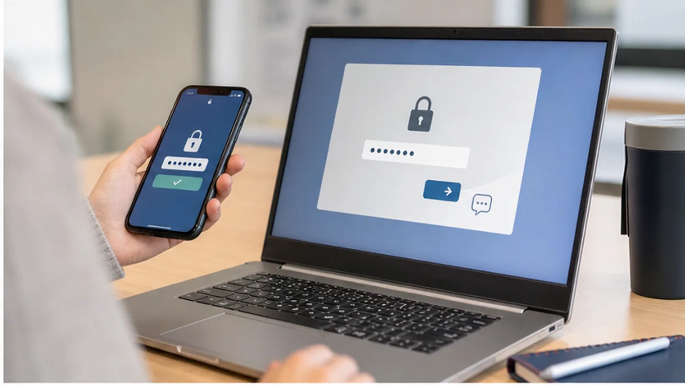 Connexion sécurisée à un compte universitaire sur ordinateur et mobile