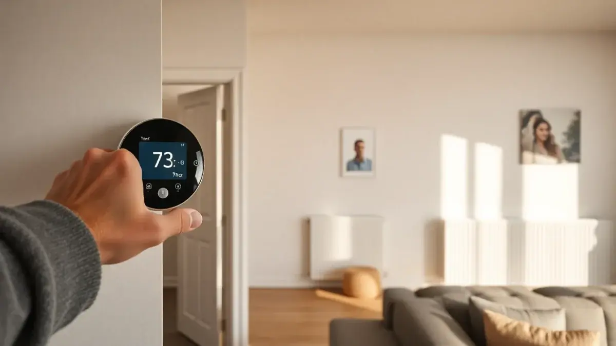 Thermostat connecté dans une maison équipée